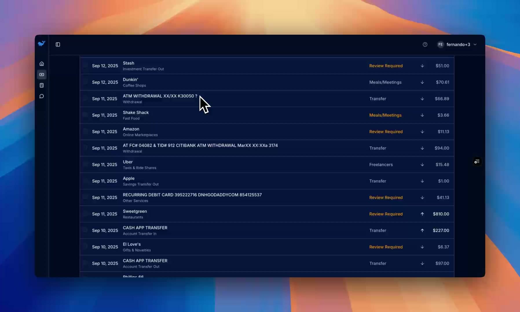Smart ledger preview