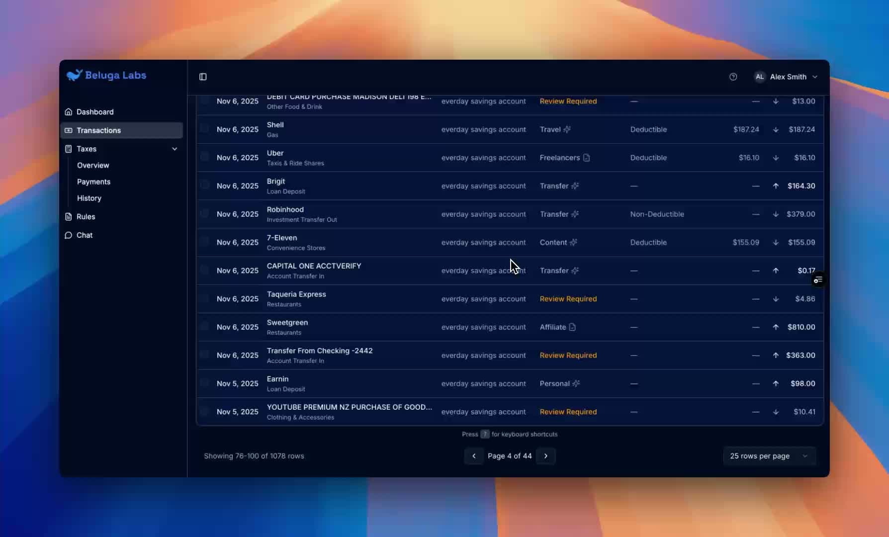AI describing a transaction